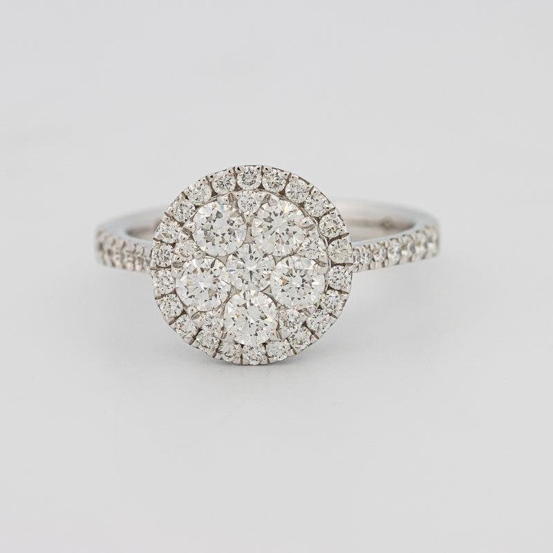 Invisible round halo diamond ring - ZIZOV DIAMONDS