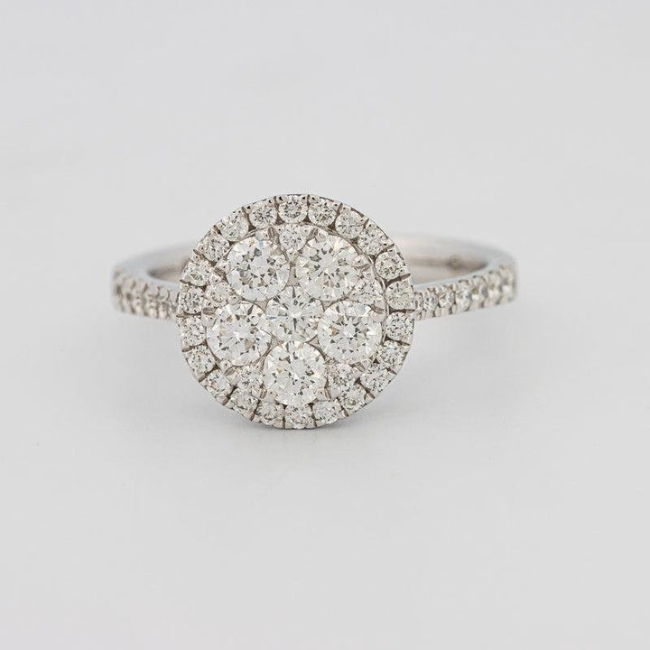 Invisible round halo diamond ring - ZIZOV DIAMONDS
