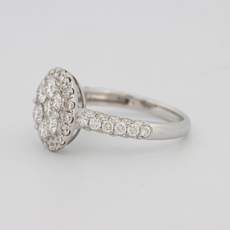 Invisible round halo diamond ring - ZIZOV DIAMONDS