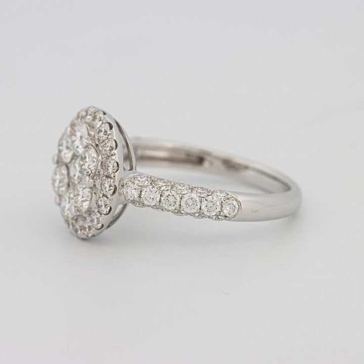 Invisible round halo diamond ring - ZIZOV DIAMONDS