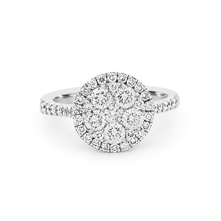 Invisible round halo diamond ring - ZIZOV DIAMONDS