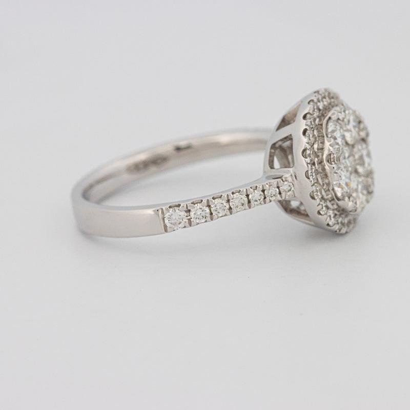 Invisible round halo diamond ring - ZIZOV DIAMONDS