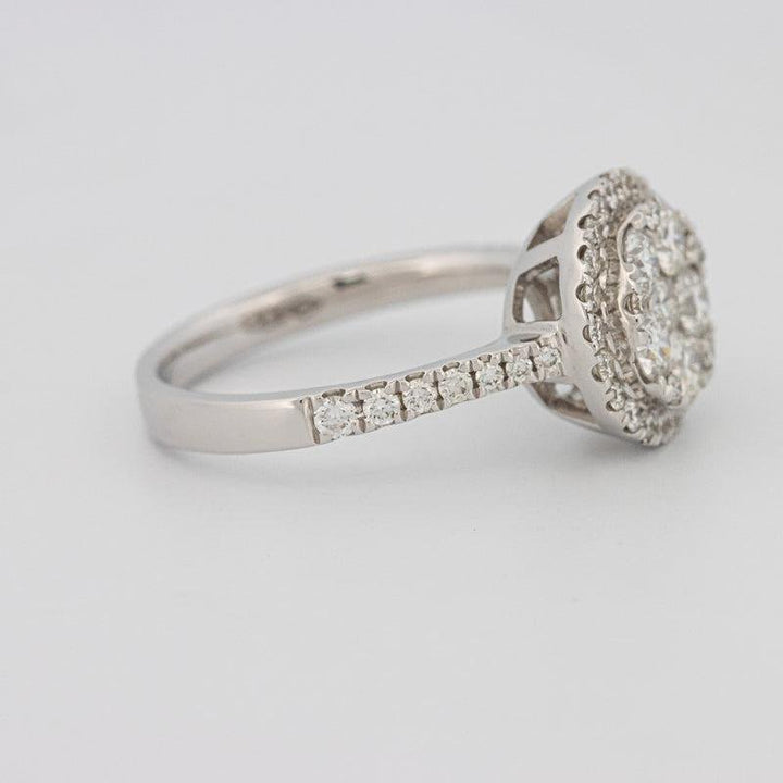 Invisible round halo diamond ring - ZIZOV DIAMONDS