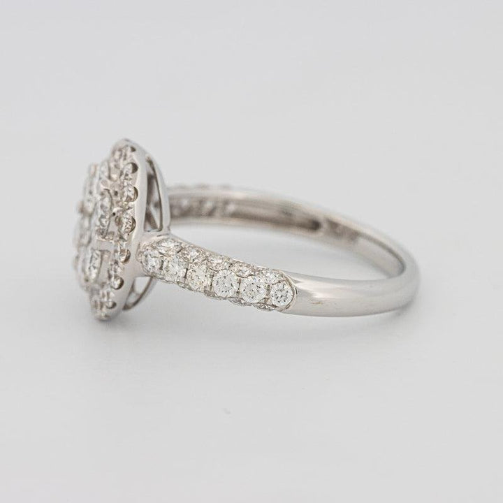 Invisible round halo diamond ring - ZIZOV DIAMONDS