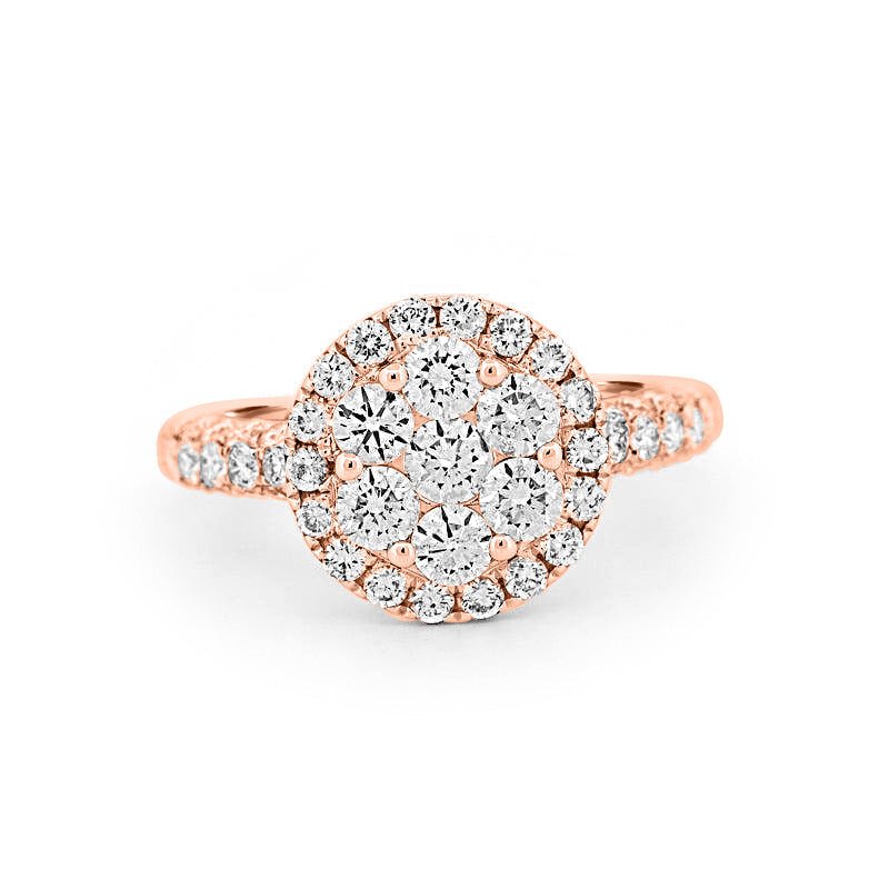 Invisible round halo diamond ring - ZIZOV DIAMONDS