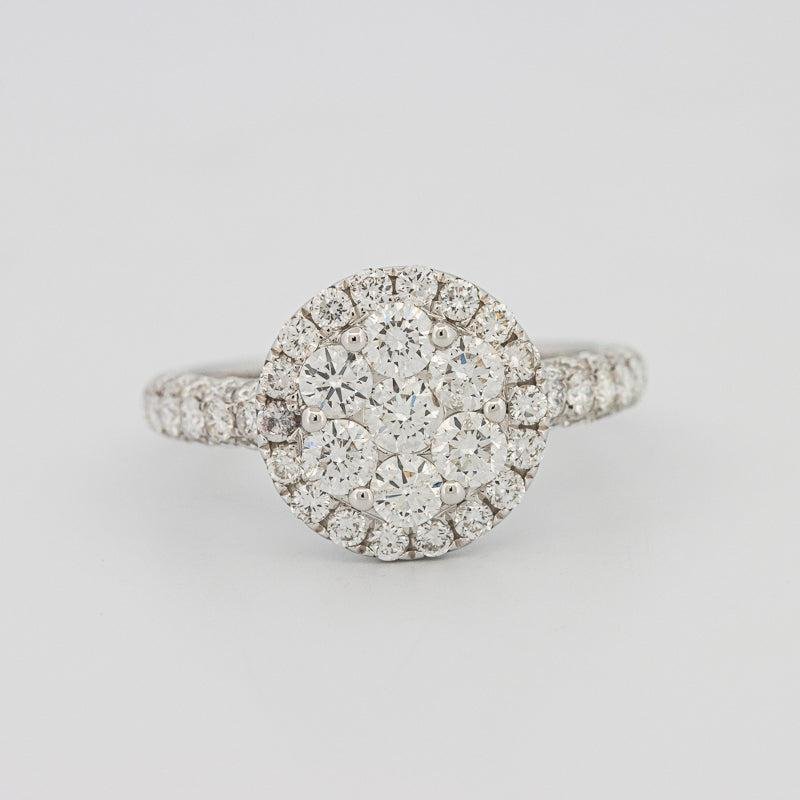 Invisible round halo diamond ring - ZIZOV DIAMONDS