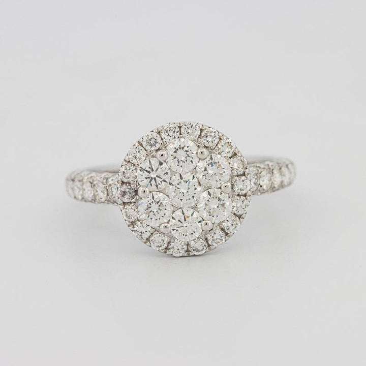 Invisible round halo diamond ring - ZIZOV DIAMONDS
