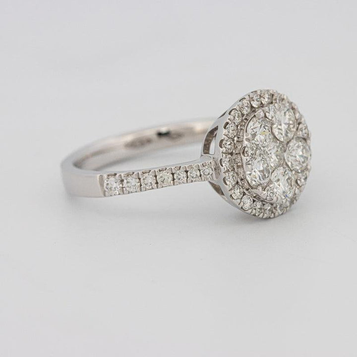 Invisible round halo diamond ring - ZIZOV DIAMONDS