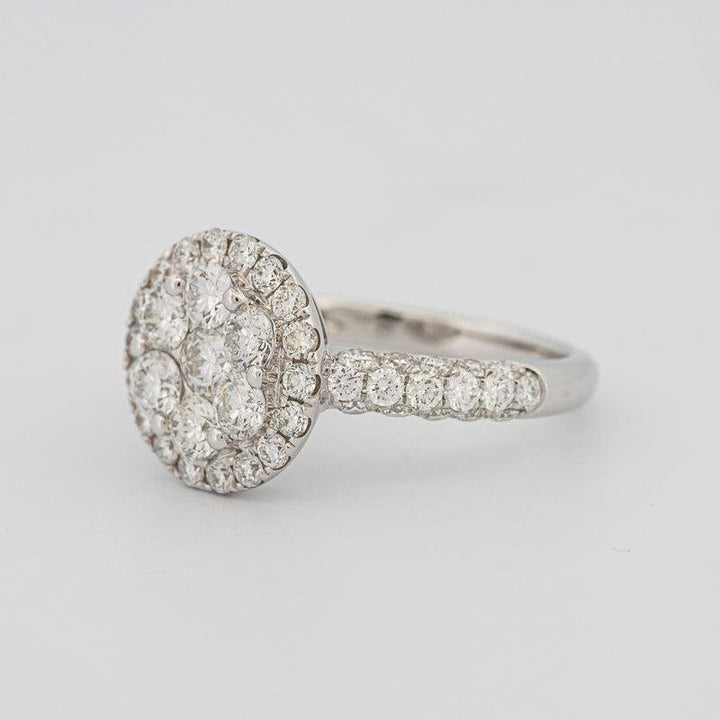 Invisible round halo diamond ring - ZIZOV DIAMONDS