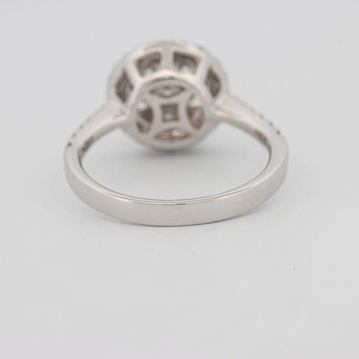 Invisible round halo diamond ring - ZIZOV DIAMONDS