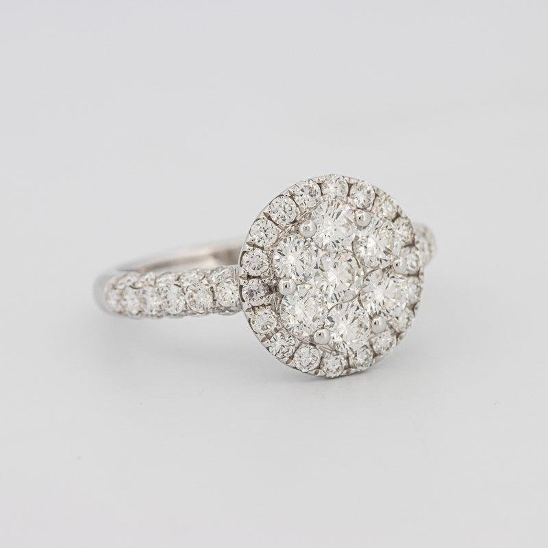 Invisible round halo diamond ring - ZIZOV DIAMONDS