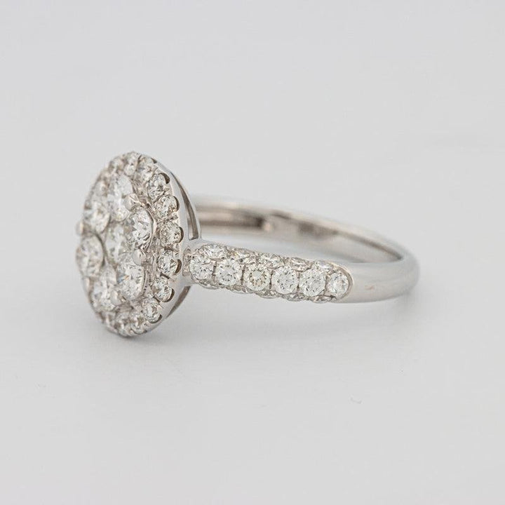Invisible round halo diamond ring - ZIZOV DIAMONDS