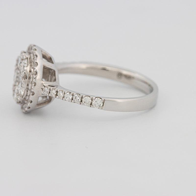 Invisible round halo diamond ring - ZIZOV DIAMONDS
