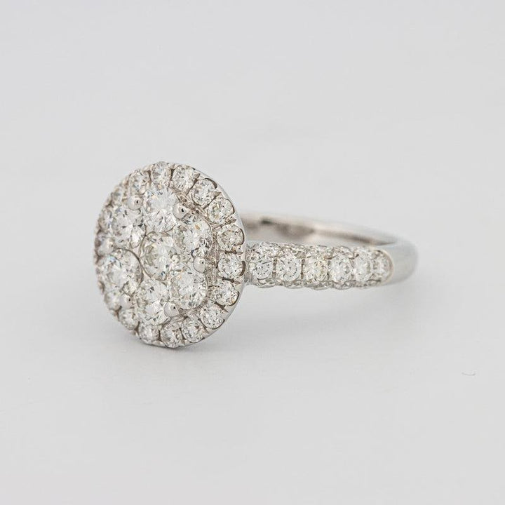 Invisible round halo diamond ring - ZIZOV DIAMONDS