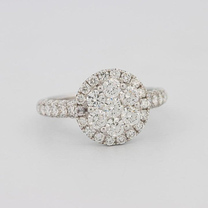 Invisible round halo diamond ring - ZIZOV DIAMONDS