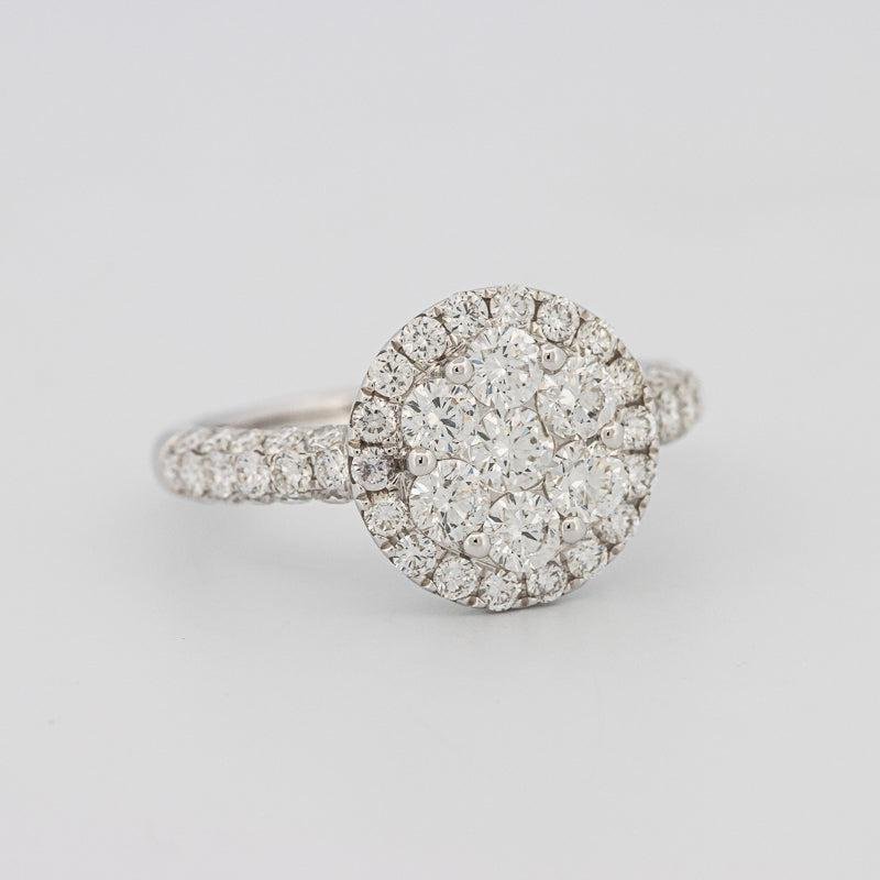 Invisible round halo diamond ring - ZIZOV DIAMONDS