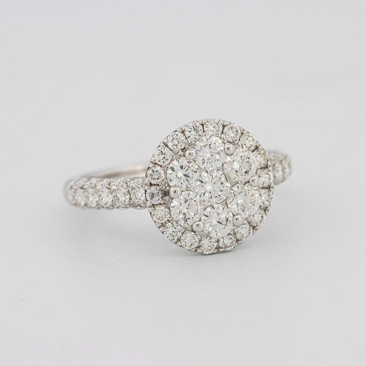 Invisible round halo diamond ring - ZIZOV DIAMONDS