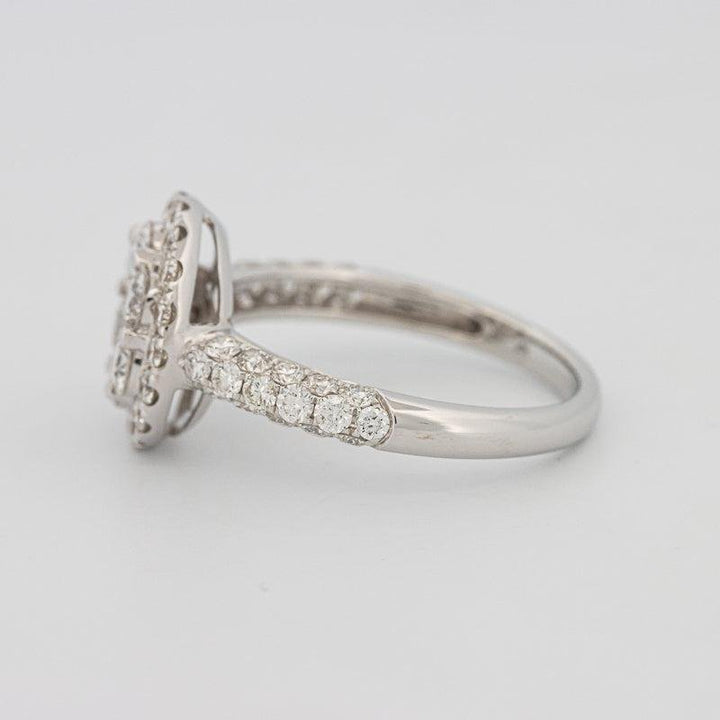 Invisible round halo diamond ring - ZIZOV DIAMONDS