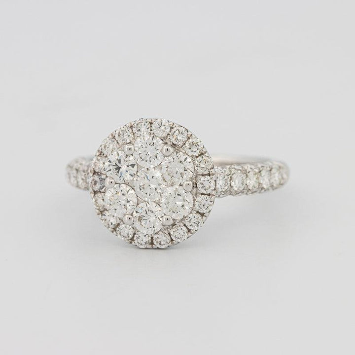 Invisible round halo diamond ring - ZIZOV DIAMONDS