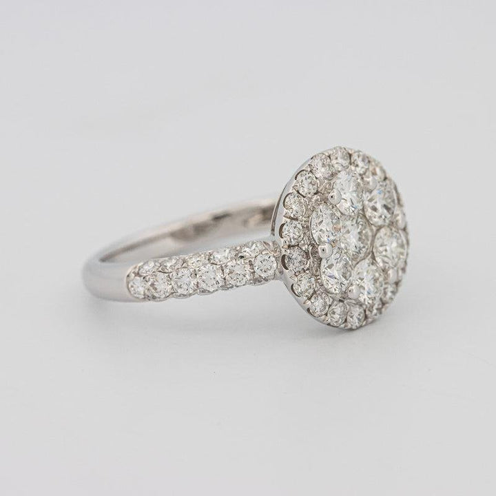 Invisible round halo diamond ring - ZIZOV DIAMONDS