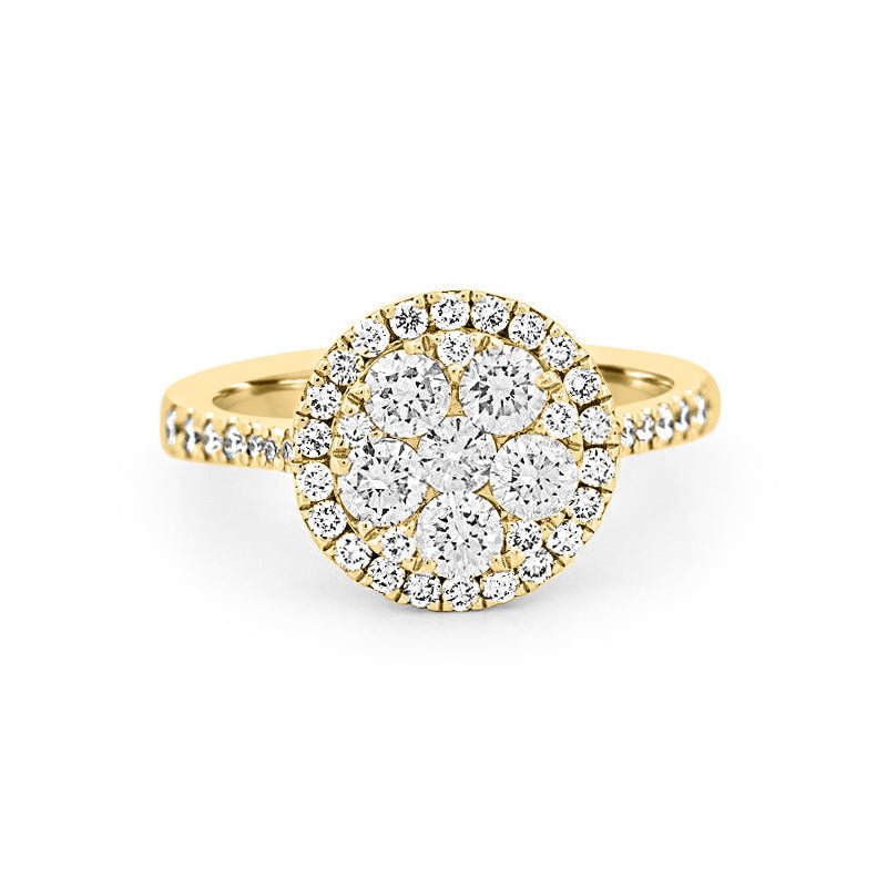 Invisible round halo diamond ring - ZIZOV DIAMONDS