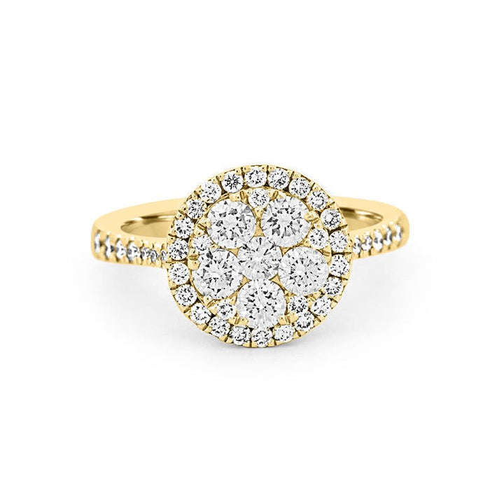 Invisible round halo diamond ring - ZIZOV DIAMONDS