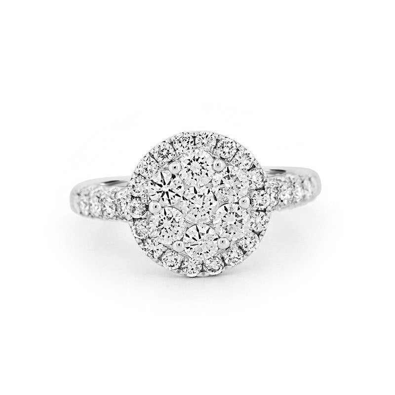 Invisible round halo diamond ring - ZIZOV DIAMONDS