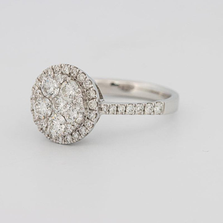 Invisible round halo diamond ring - ZIZOV DIAMONDS
