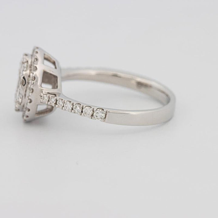 Invisible round halo diamond ring - ZIZOV DIAMONDS