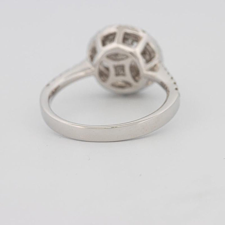 Invisible round halo diamond ring - ZIZOV DIAMONDS