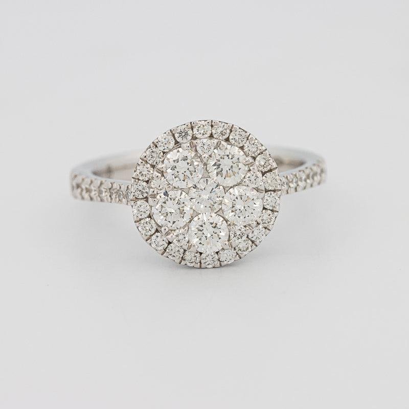 Invisible round halo diamond ring - ZIZOV DIAMONDS