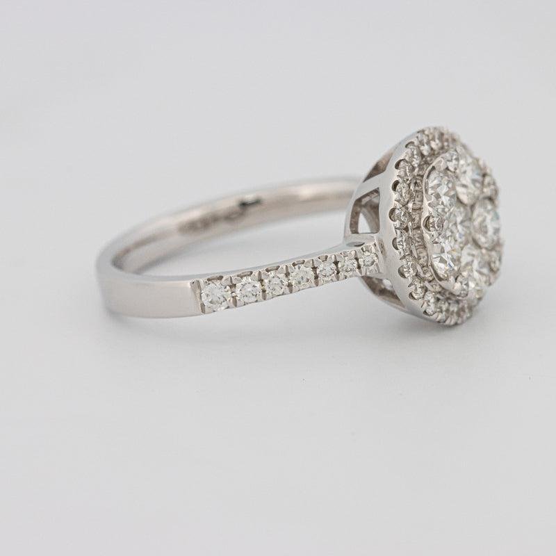 Invisible round halo diamond ring - ZIZOV DIAMONDS