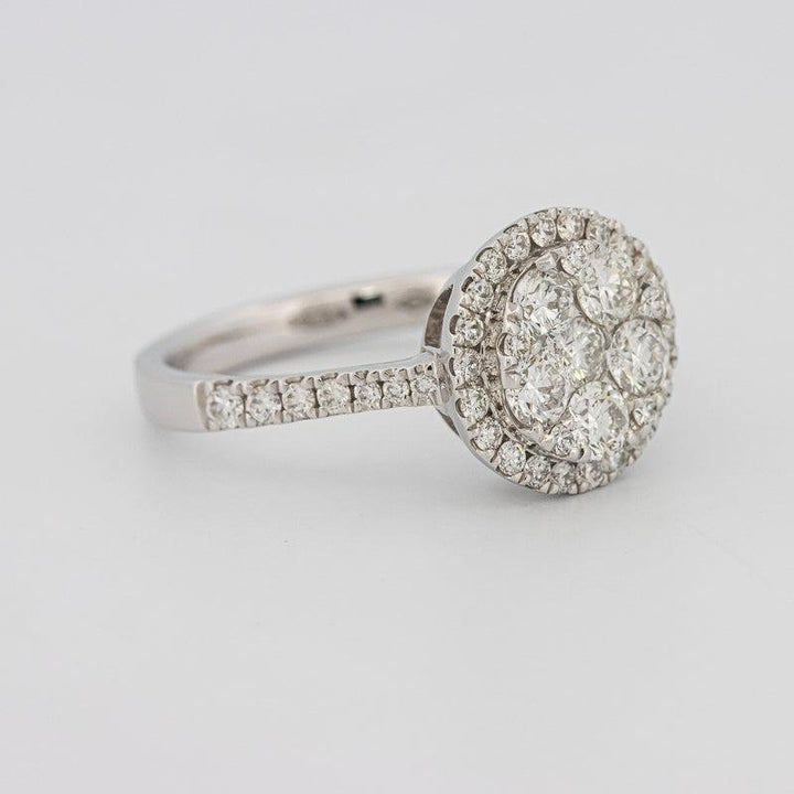 Invisible round halo diamond ring - ZIZOV DIAMONDS