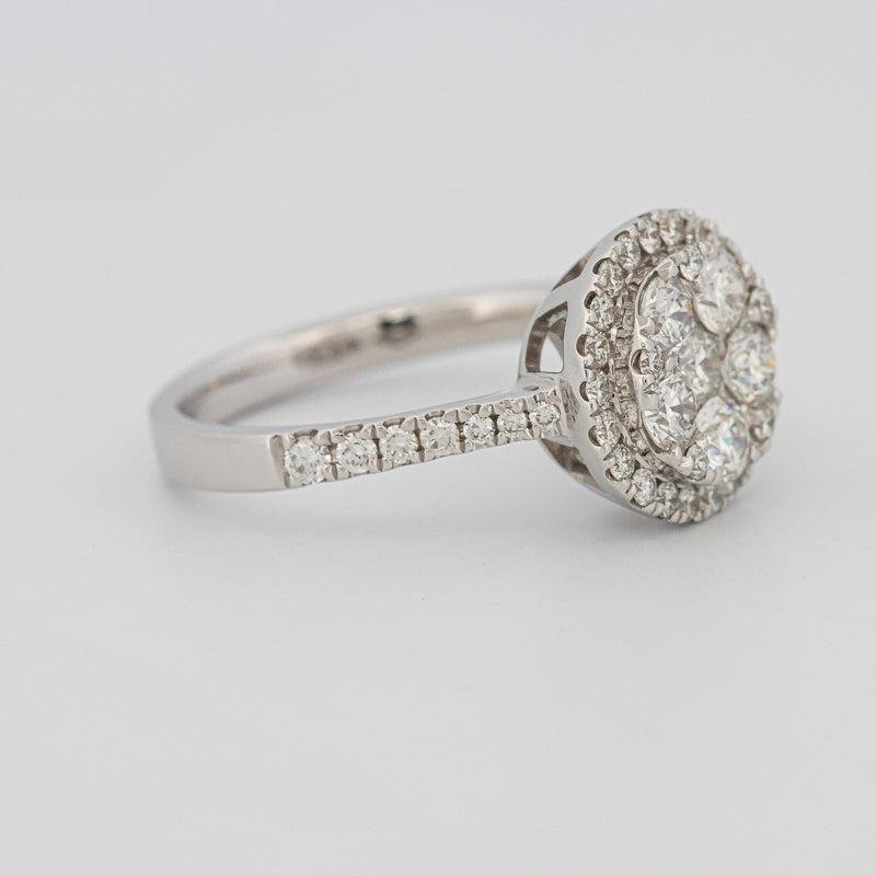 Invisible round halo diamond ring - ZIZOV DIAMONDS