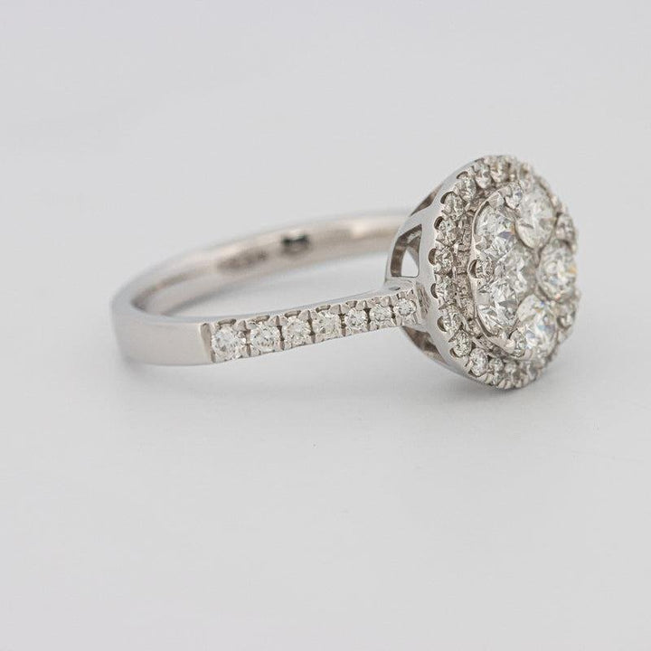 Invisible round halo diamond ring - ZIZOV DIAMONDS