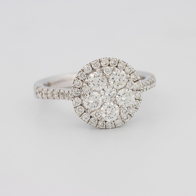 Invisible round halo diamond ring - ZIZOV DIAMONDS