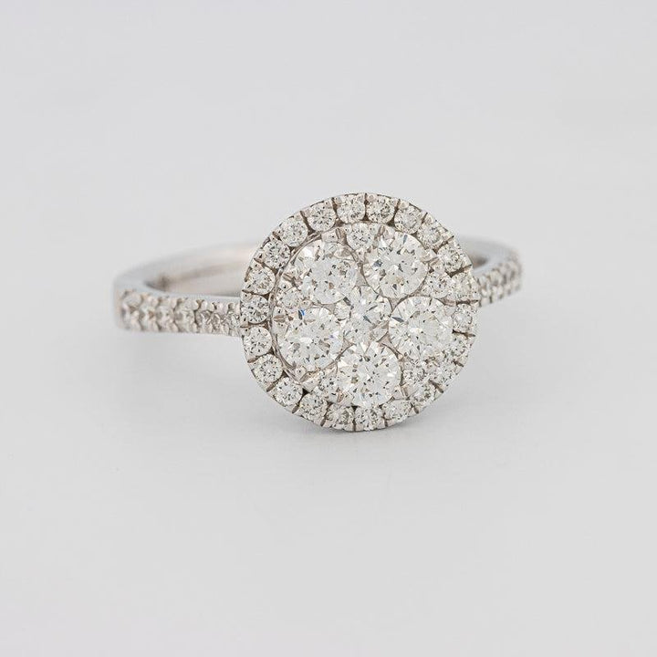 Invisible round halo diamond ring - ZIZOV DIAMONDS