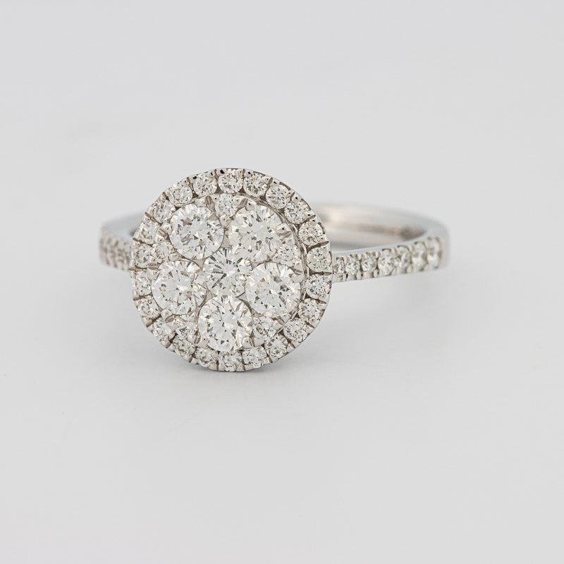 Invisible round halo diamond ring - ZIZOV DIAMONDS
