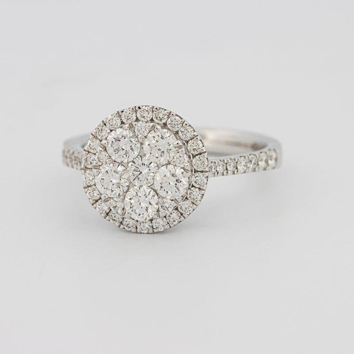 Invisible round halo diamond ring - ZIZOV DIAMONDS