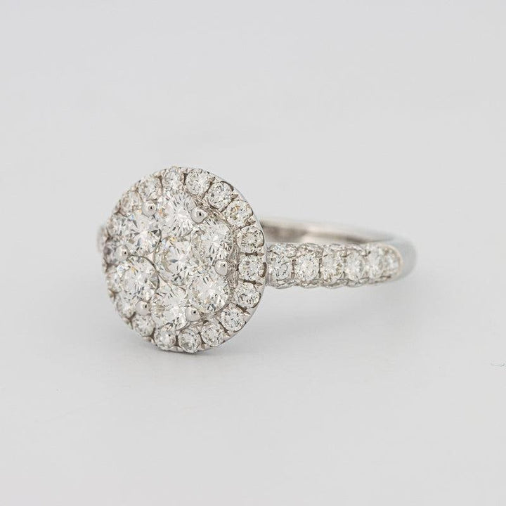 Invisible round halo diamond ring - ZIZOV DIAMONDS
