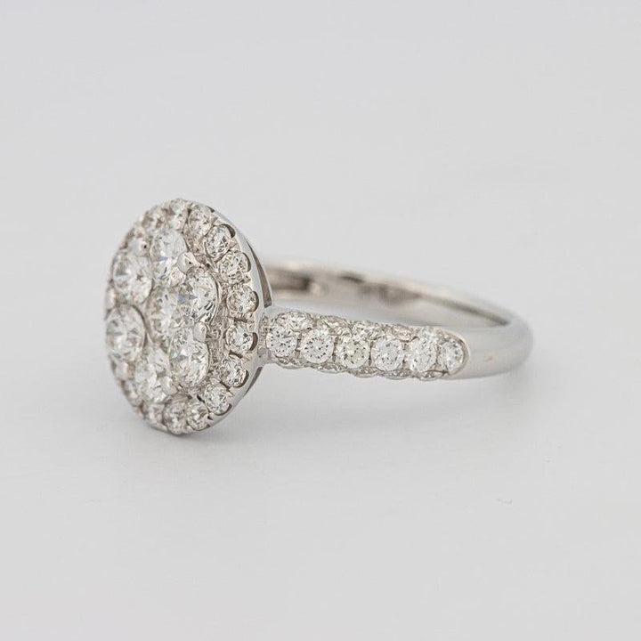 Invisible round halo diamond ring - ZIZOV DIAMONDS