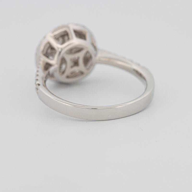 Invisible round halo diamond ring - ZIZOV DIAMONDS