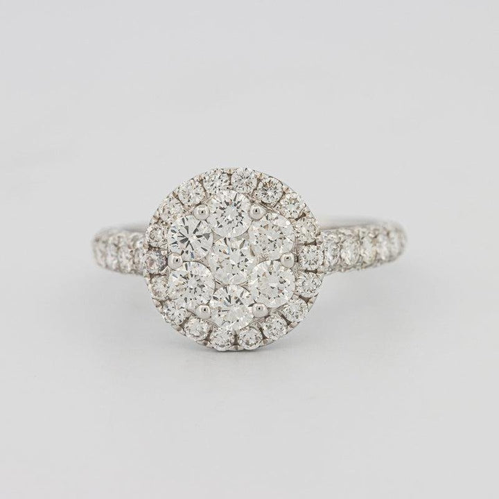 Invisible round halo diamond ring - ZIZOV DIAMONDS