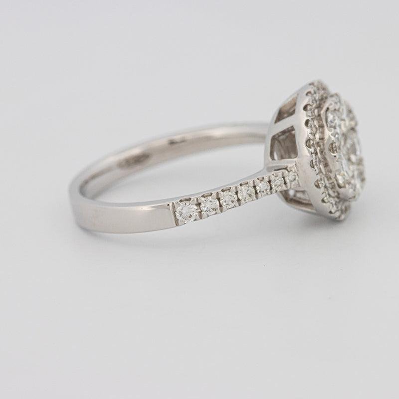 Invisible round halo diamond ring - ZIZOV DIAMONDS