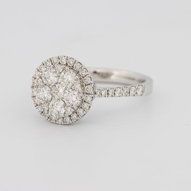 Invisible round halo diamond ring - ZIZOV DIAMONDS