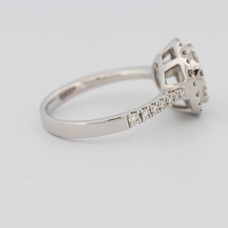 Invisible round halo diamond ring - ZIZOV DIAMONDS