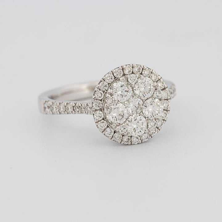 Invisible round halo diamond ring - ZIZOV DIAMONDS