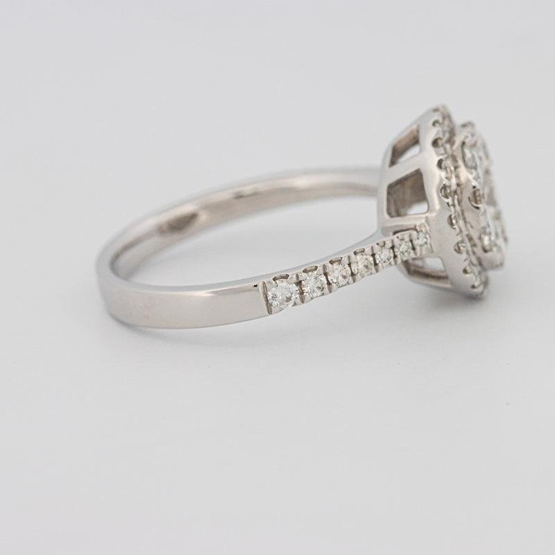 Invisible round halo diamond ring - ZIZOV DIAMONDS