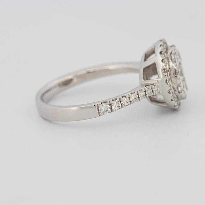 Invisible round halo diamond ring - ZIZOV DIAMONDS