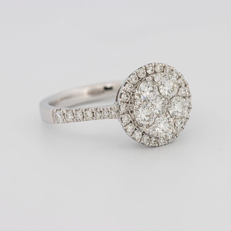 Invisible round halo diamond ring - ZIZOV DIAMONDS